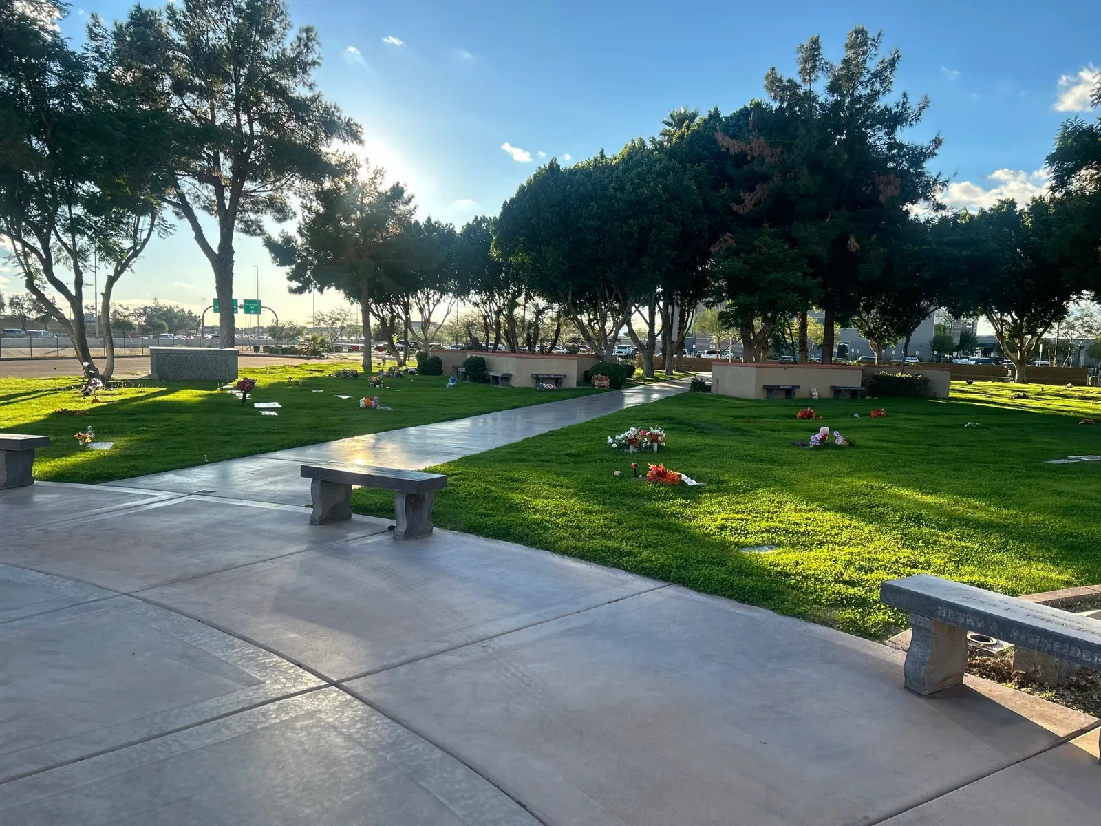 Benches and walkways